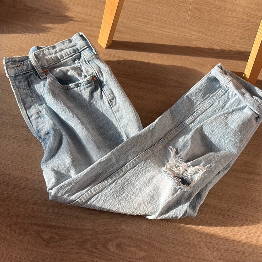GAP High Rise Cheeky Straight Jeans in Blue